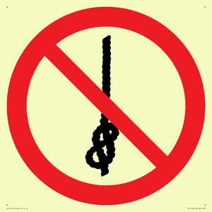 PV11294: P030 Prohibition: Do not tie knots in rope