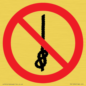 PV11294: P030 Prohibition: Do not tie knots in rope