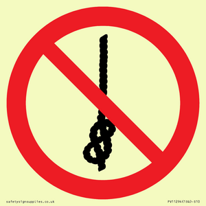 PV11294: P030 Prohibition: Do not tie knots in rope