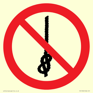 PV11294: P030 Prohibition: Do not tie knots in rope