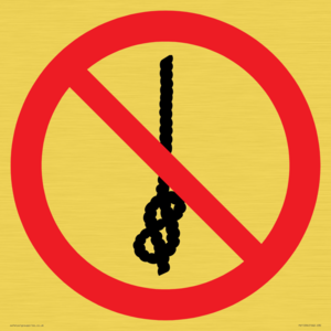 PV11294: P030 Prohibition: Do not tie knots in rope