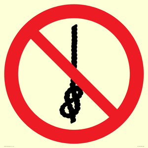 PV11294: P030 Prohibition: Do not tie knots in rope