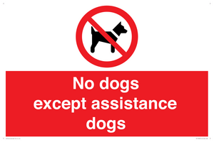 PV11820: No dogs except assistance dogs