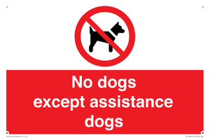 PV11820: No dogs except assistance dogs