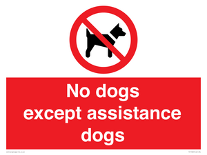 PV11820: No dogs except assistance dogs