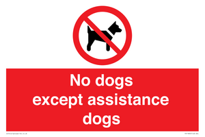 PV11820: No dogs except assistance dogs
