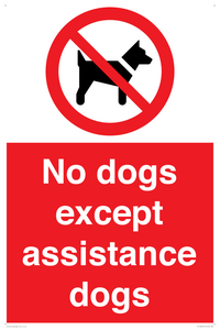 PV11820: No dogs except assistance dogs