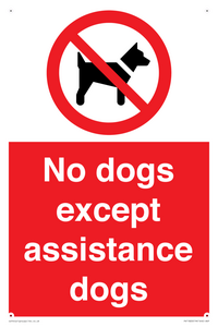 PV11820: No dogs except assistance dogs