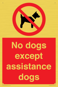 PV11820: No dogs except assistance dogs