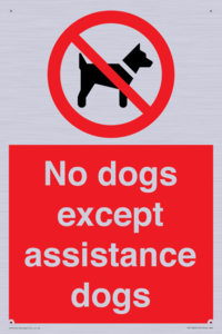 PV11820: No dogs except assistance dogs