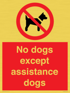 PV11820: No dogs except assistance dogs