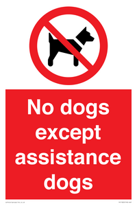 PV11820: No dogs except assistance dogs
