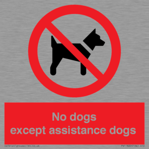PV11820: No dogs except assistance dogs