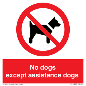 PV11820: No dogs except assistance dogs