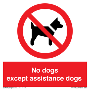 PV11820: No dogs except assistance dogs