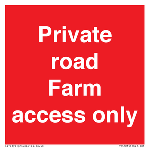 PV12035: Private road Farm access only
