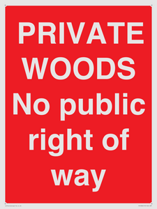 PV12084: PRIVATE WOODS No public right of way