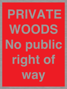 PV12084: PRIVATE WOODS No public right of way