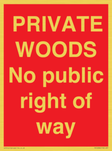 PV12084: PRIVATE WOODS No public right of way