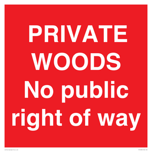 PV12084: PRIVATE WOODS No public right of way