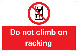PV12198: Do Not Climb On Racking