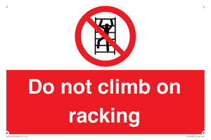 PV12198: Do Not Climb On Racking