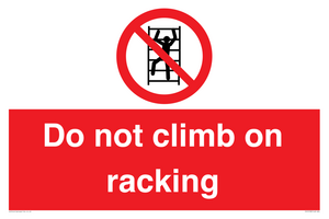 PV12198: Do Not Climb On Racking