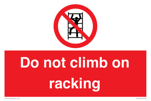 PV12198: Do Not Climb On Racking