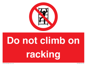 PV12198: Do Not Climb On Racking