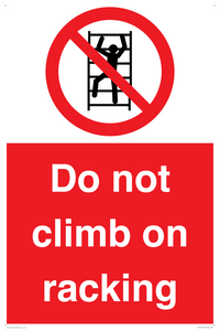 PV12198: Do Not Climb On Racking
