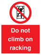 PV12198: Do Not Climb On Racking