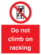 PV12198: Do Not Climb On Racking