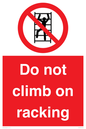 PV12198: Do Not Climb On Racking