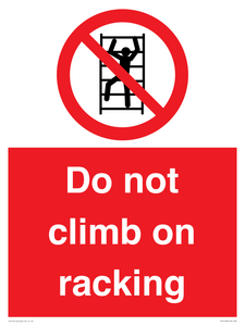 PV12198: Do Not Climb On Racking