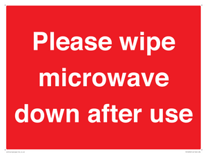PV12296: Please wipe microwave down after use