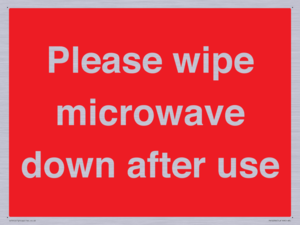 PV12296: Please wipe microwave down after use