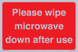 PV12296: Please wipe microwave down after use