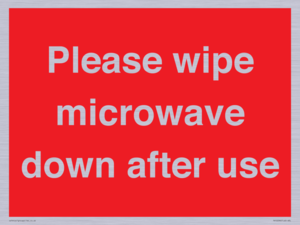 PV12296: Please wipe microwave down after use