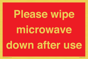 PV12296: Please wipe microwave down after use