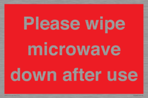 PV12296: Please wipe microwave down after use