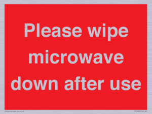 PV12296: Please wipe microwave down after use