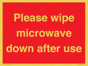 PV12296: Please wipe microwave down after use