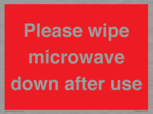 PV12296: Please wipe microwave down after use