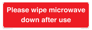 PV12296: Please wipe microwave down after use