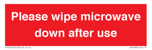 PV12296: Please wipe microwave down after use