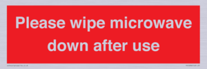PV12296: Please wipe microwave down after use