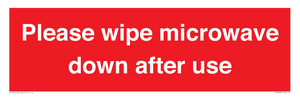 PV12296: Please wipe microwave down after use