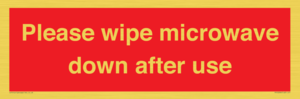 PV12296: Please wipe microwave down after use