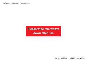 PV12296: Please wipe microwave down after use