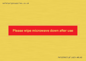 PV12296: Please wipe microwave down after use